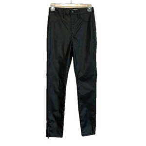 KANCAN Black Faux Leather Skinny Zip Ankle Legging Pants Size 3 Moto Goth Grunge